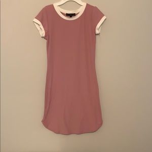 Pink dress with white accents